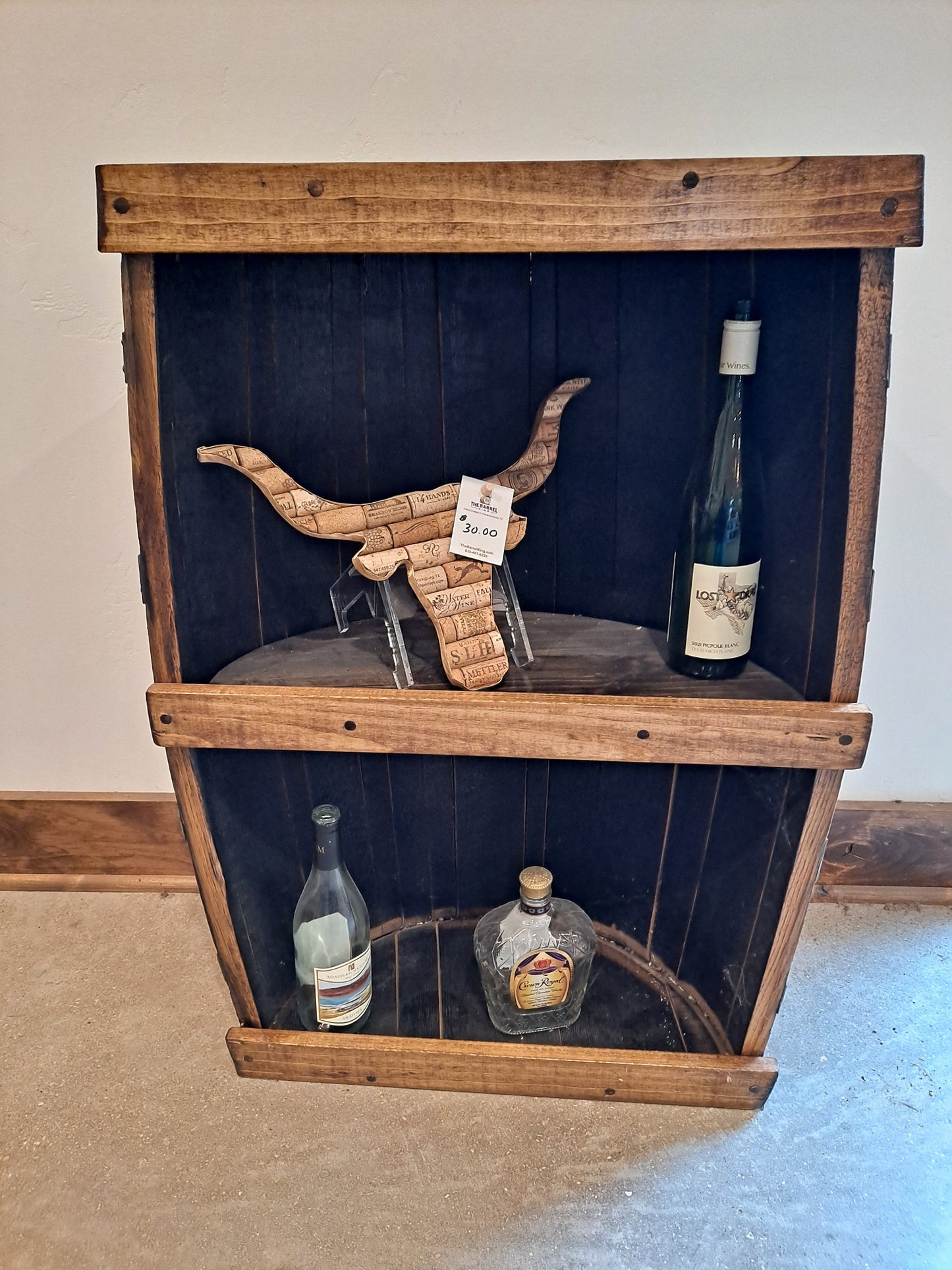 Half Barrel with Shelf