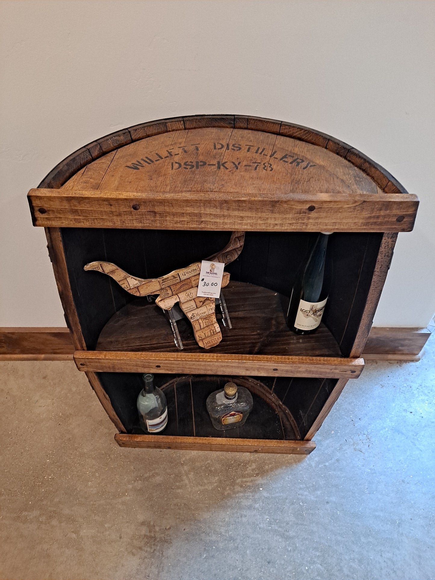 Half Barrel with Shelf