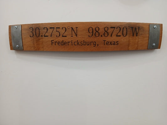 Laser Engraved - Longitude Latitude Sign