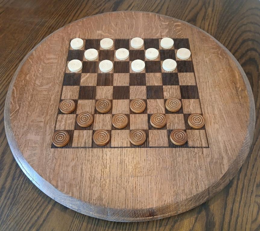 Wine Barrel Head Checker & Chess Board