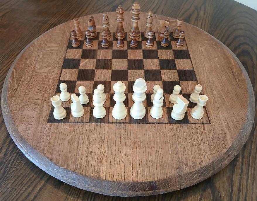 Wine Barrel Head Checker & Chess Board