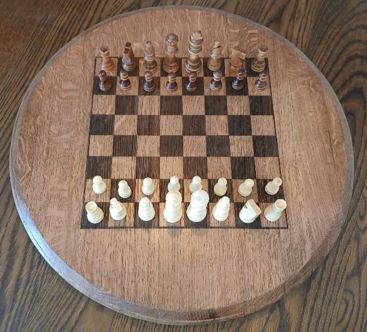 Wine Barrel Head Checker & Chess Board