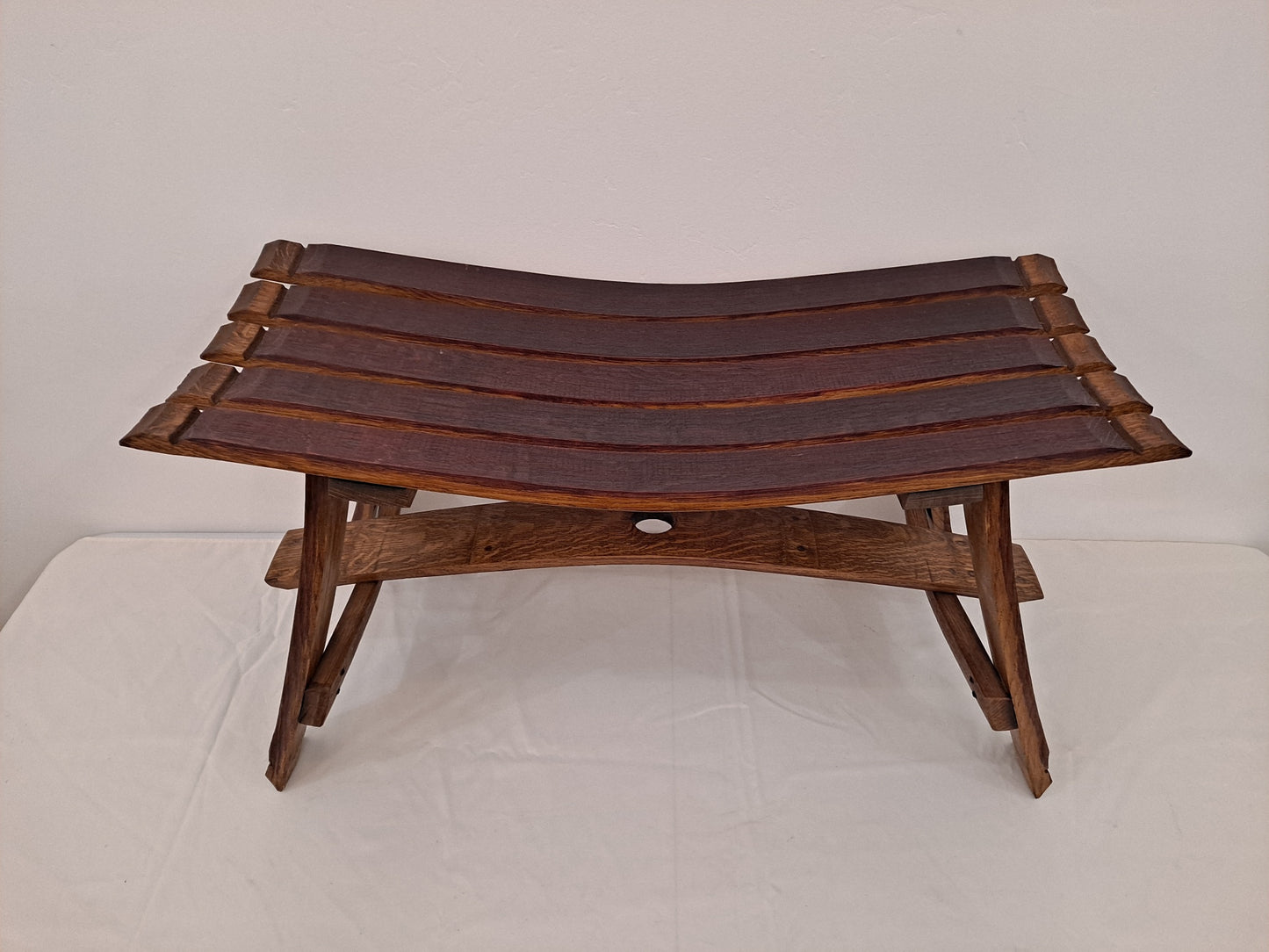 Bench from Wine Barrel Staves