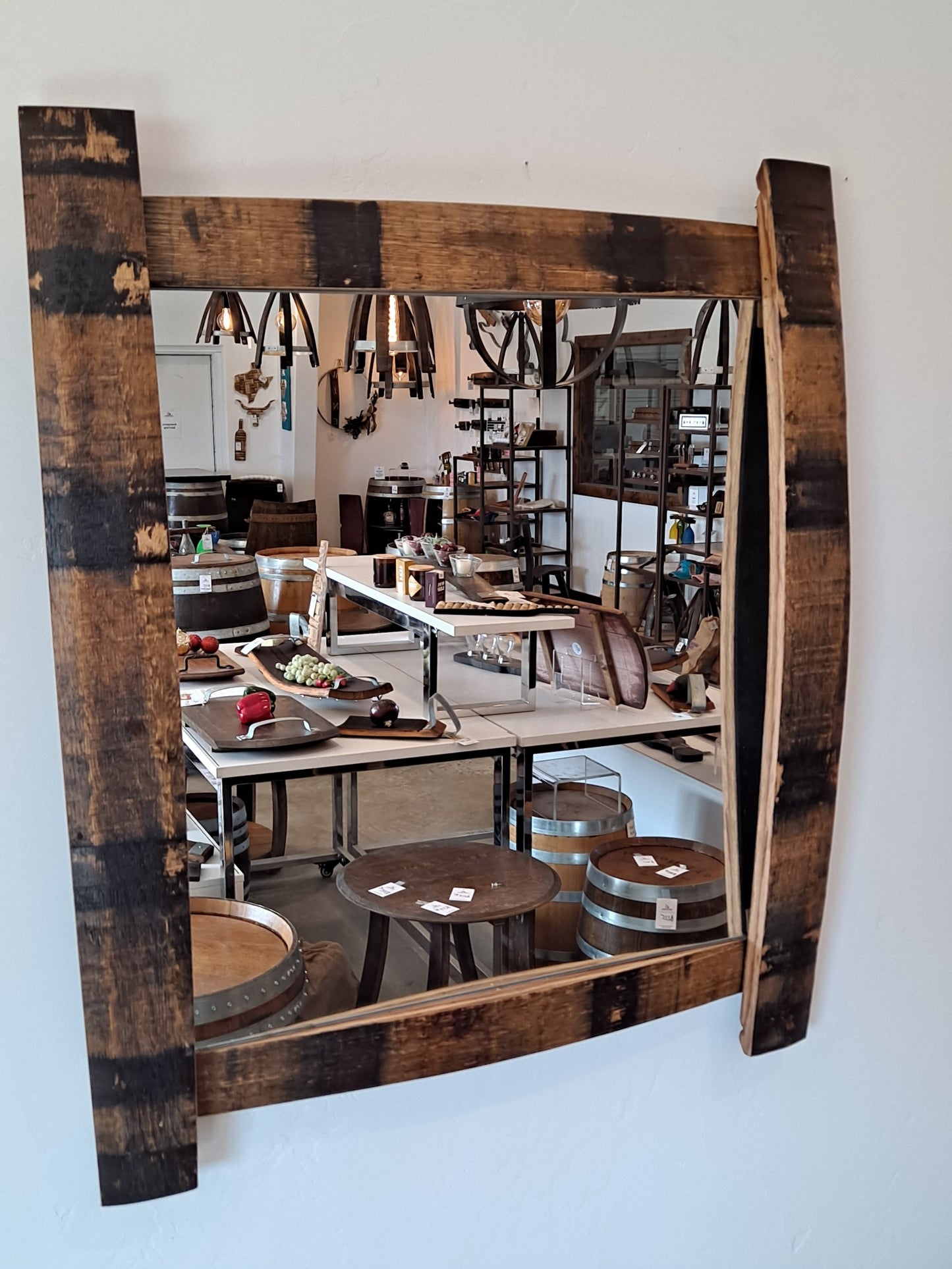 Mirror from staves - Wine Barrel