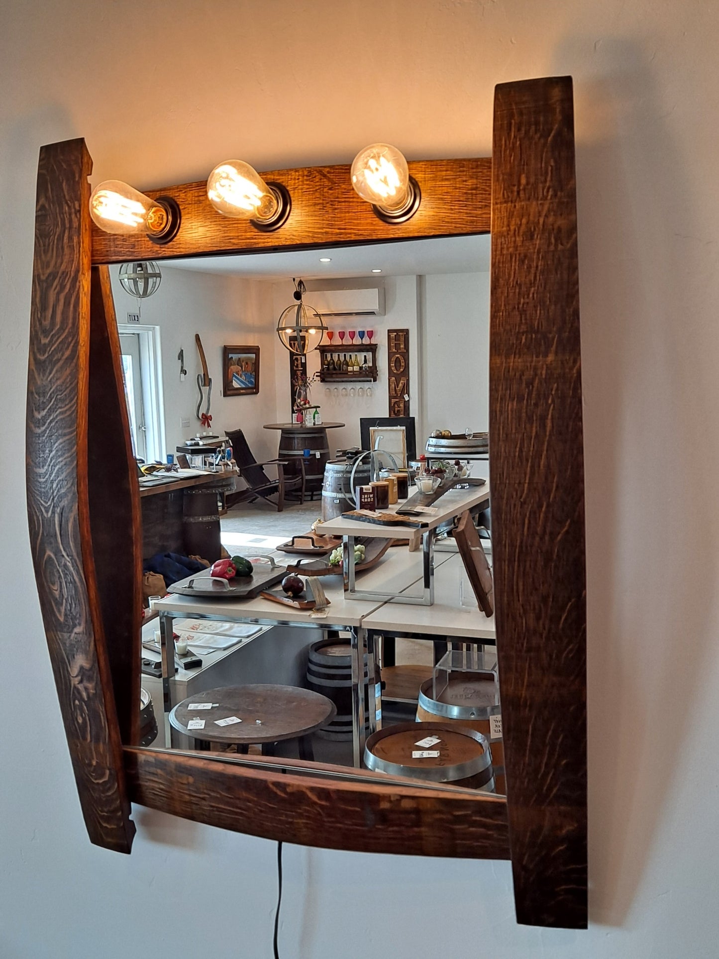 Mirror from staves - Wine Barrel