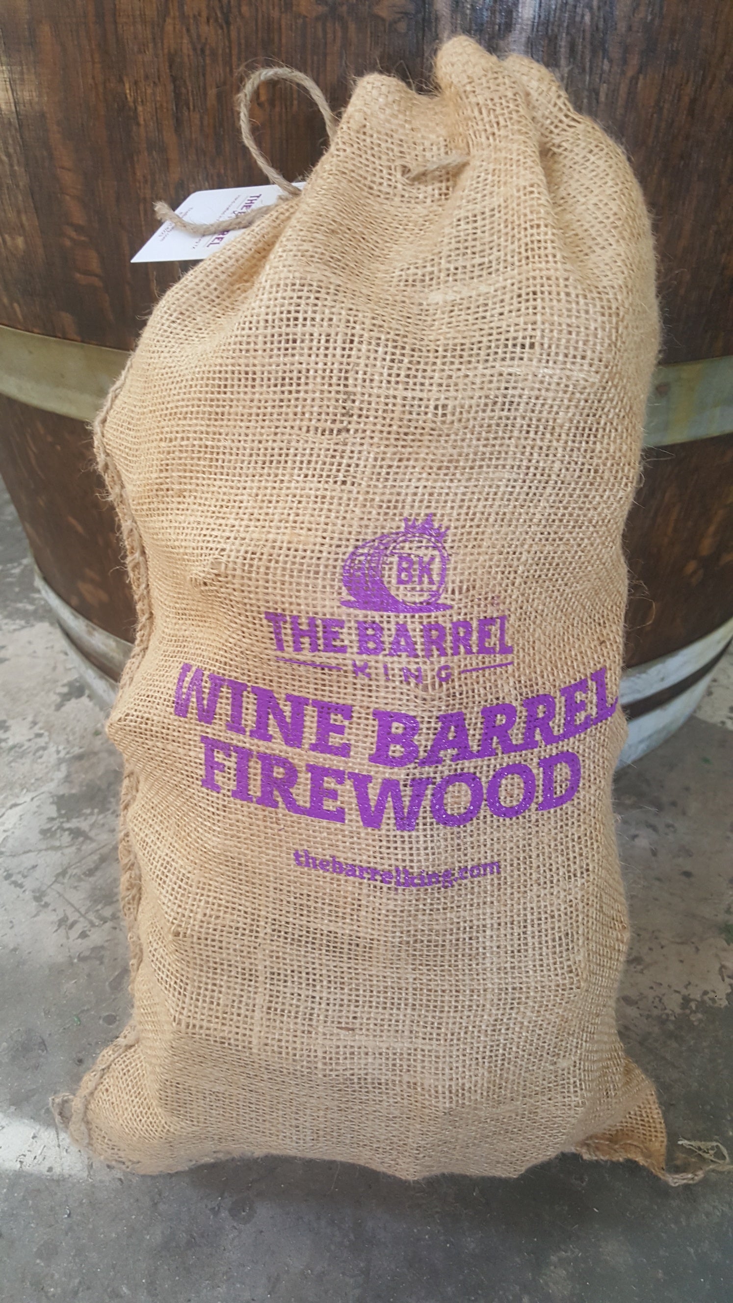 Fire BBQ Wood Wine Barrel The Barrel King   SingleBagCloseup 